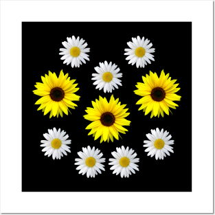 Sunflower Flower Daisy daisies Pattern Sunflowers Posters and Art